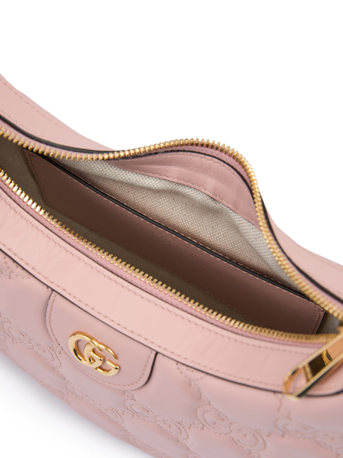 Bolsa de ombro de couro rosa claro da Gucci