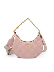 Bolsa de ombro de couro rosa claro da Gucci