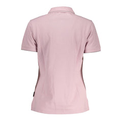 Camisa polo feminina de algodão rosa Napapijri