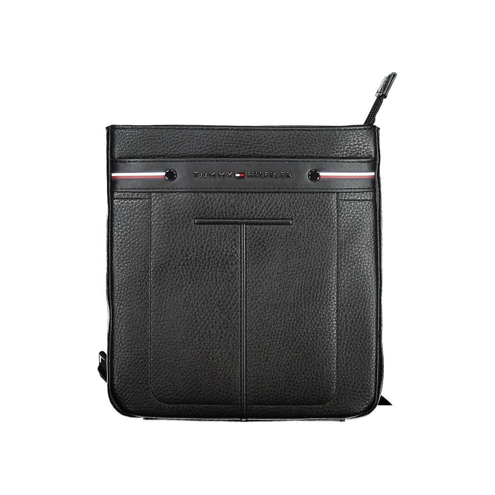 Bolsa de ombro masculina Tommy Hilfiger preta de polietileno