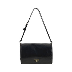 Bolsa de ombro Prada em couro amassado