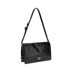 Bolsa de ombro Prada em couro amassado