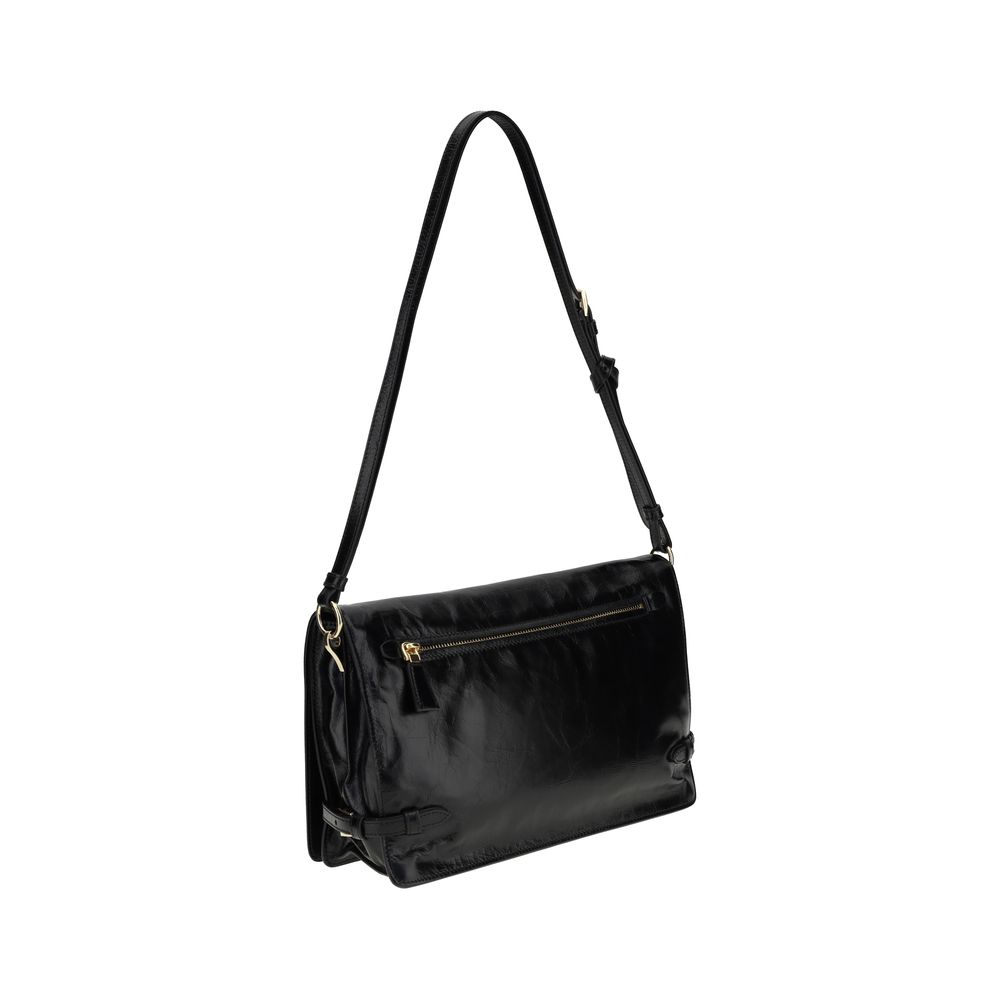 Bolsa de ombro Prada em couro amassado