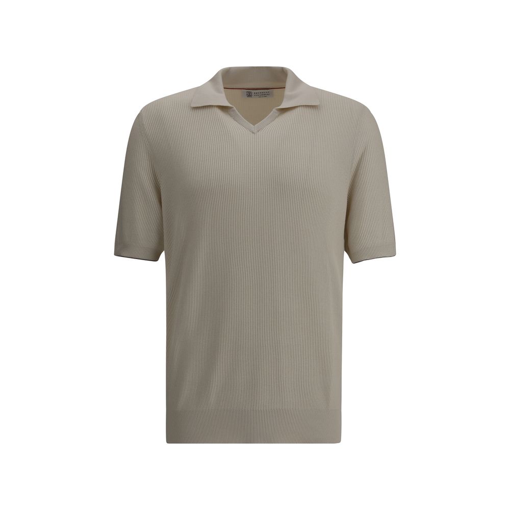 Camisa Polo Canelada Brunello Cucinelli