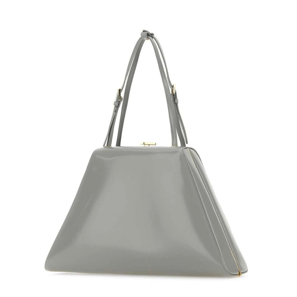 Bolsa de couro cinza Prada