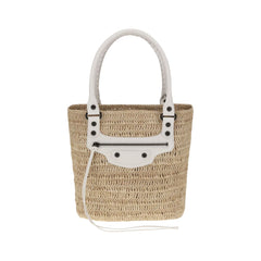 Bolsa de ombro pequena de palha Balenciaga Le City