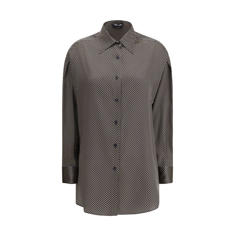 Camisa de seda com bolinhas Tom Ford