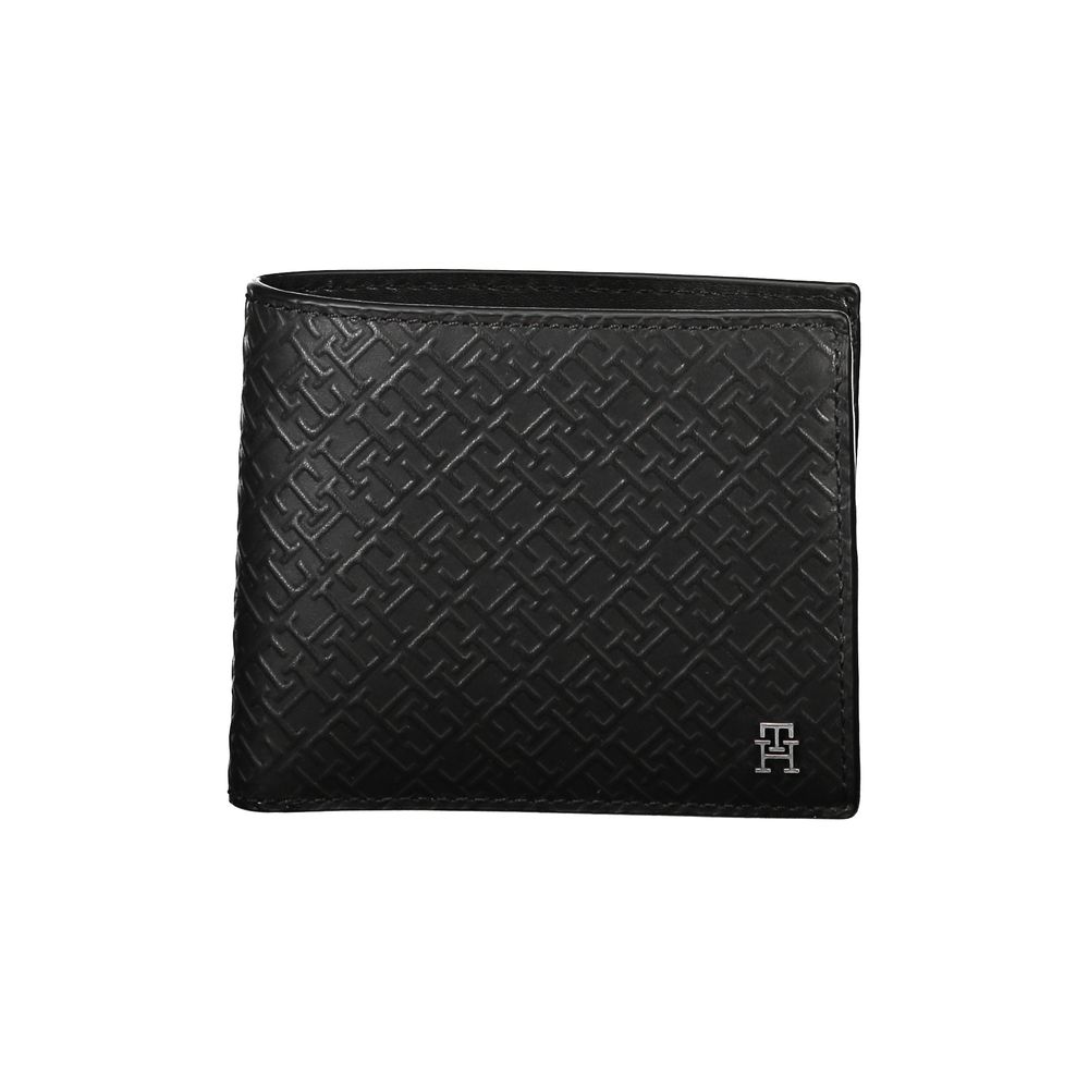 Carteira Tommy Hilfiger Elegante de Couro Preto com Vários Compartimentos