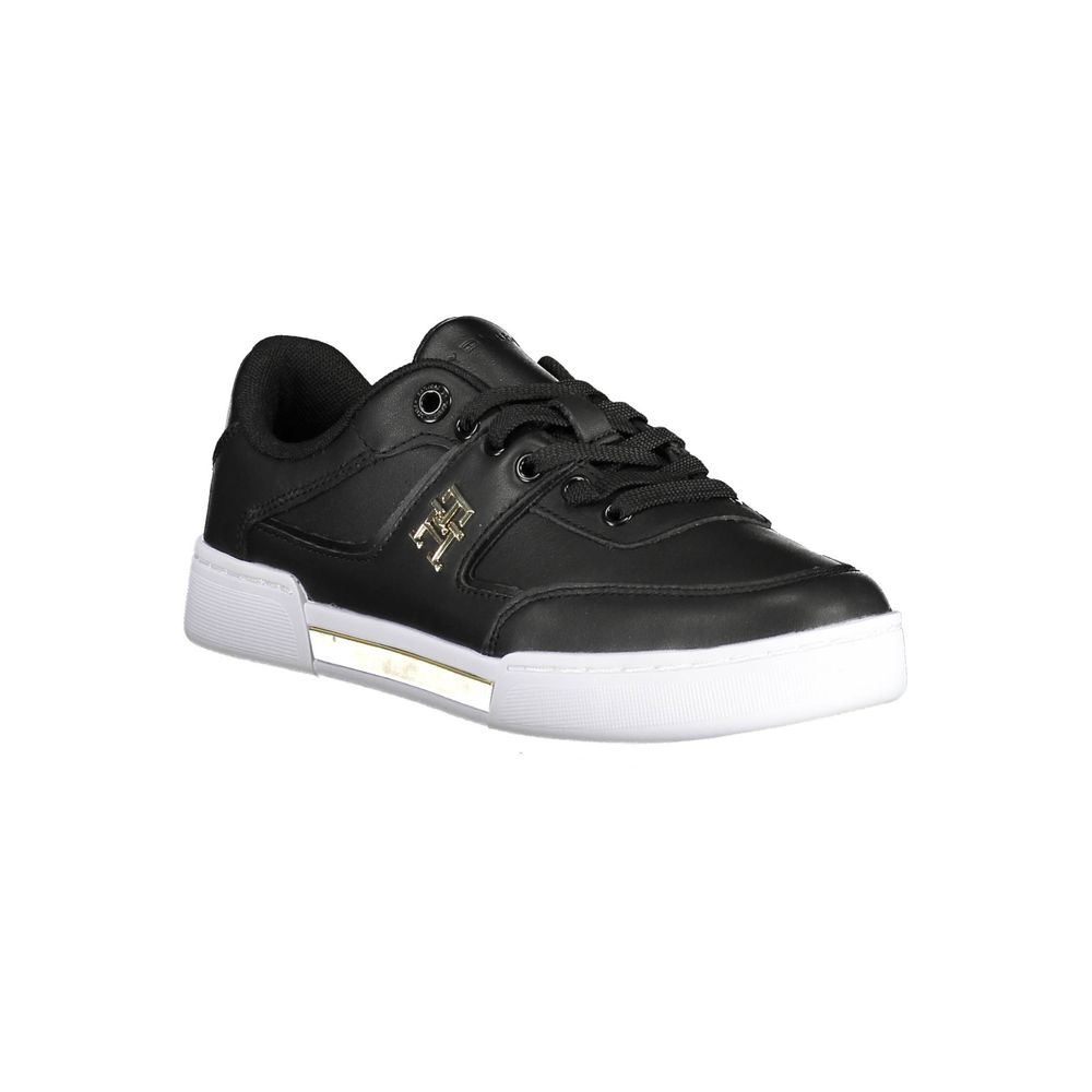 Tênis Tommy Hilfiger Preto de Couro Feminino