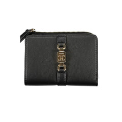 Carteira Tommy Hilfiger Sleek preta com zíper e porta-moedas