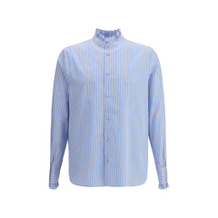 Camisa listrada Valentino de plastrão e babados
