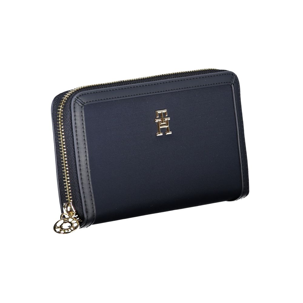 Carteira Tommy Hilfiger Chic Sustentável Azul com Zíper Seguro