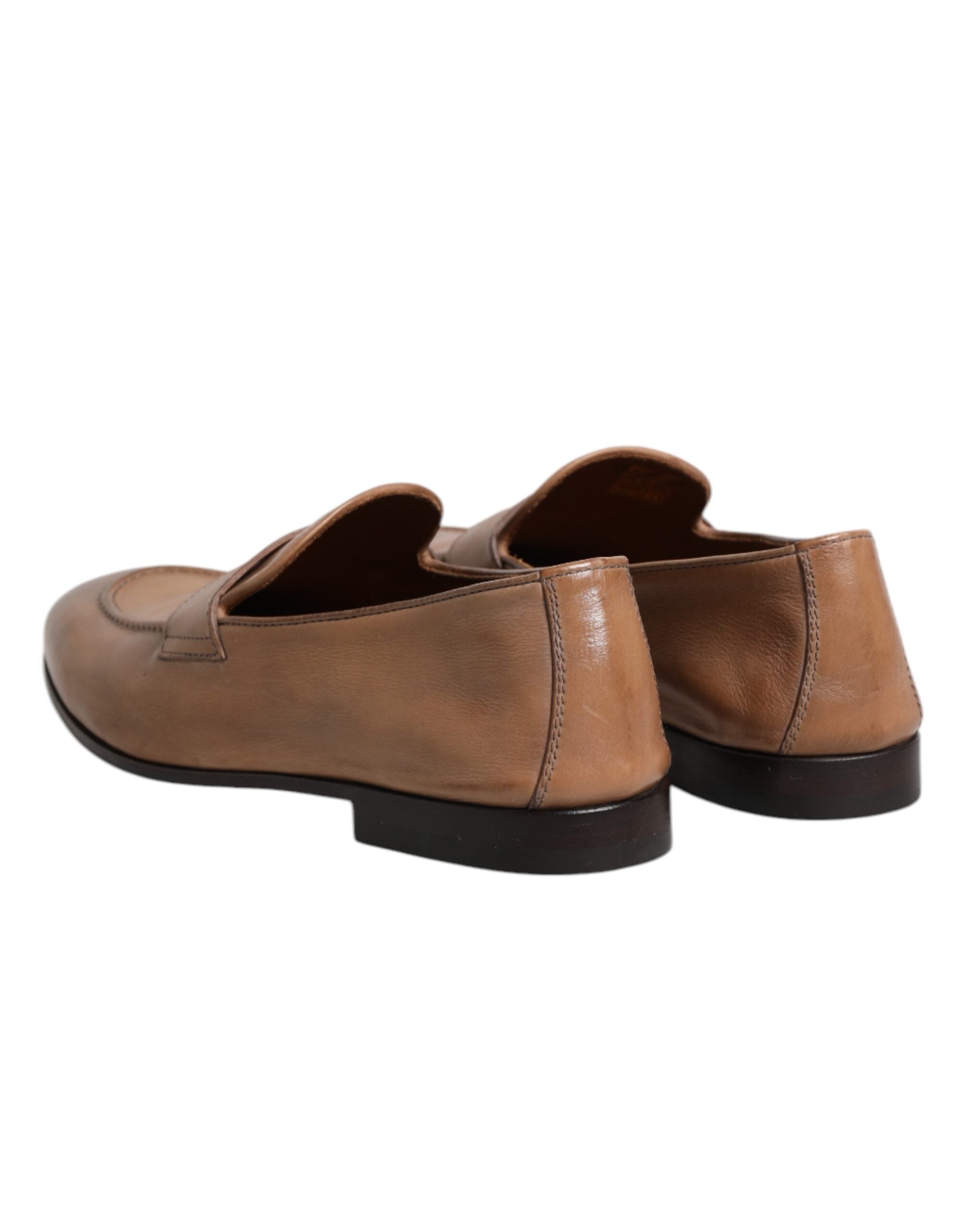 Brunello Cucinelli Vestido Mocassim de Couro Marrom Sapatos Formais