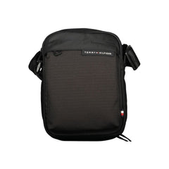 Bolsa de ombro masculina Tommy Hilfiger preta em poliéster reciclado