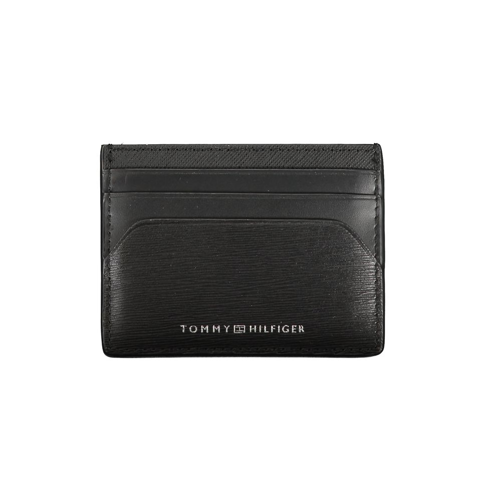 Carteira de couro preta Tommy Hilfiger