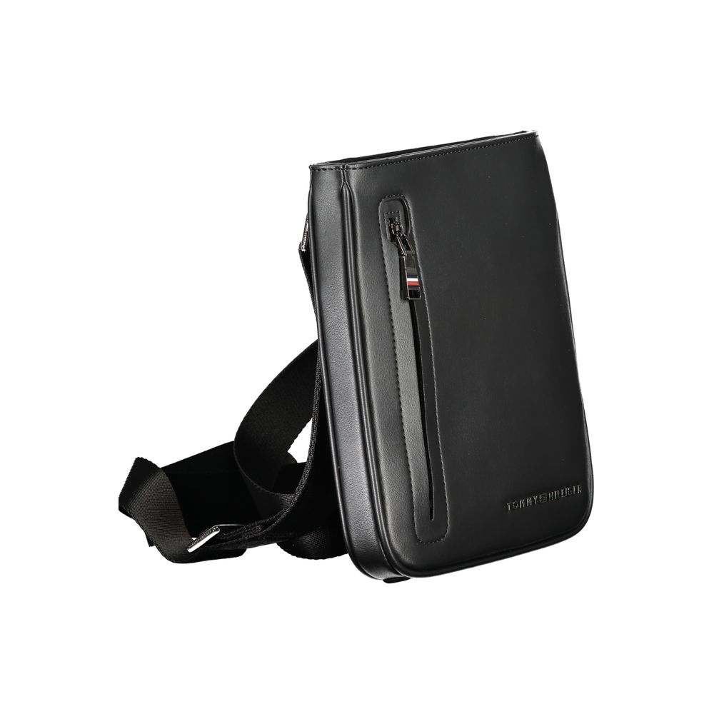 Bolsa de ombro Tommy Hilfiger preta de polietileno