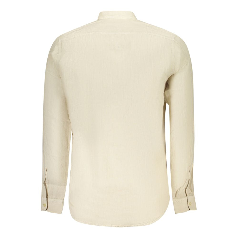 Camisa masculina de linho bege Hugo Boss