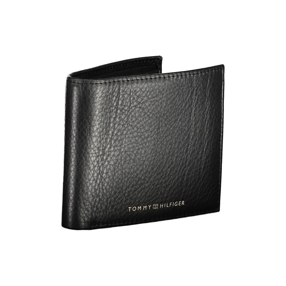 Carteira de couro preta Tommy Hilfiger
