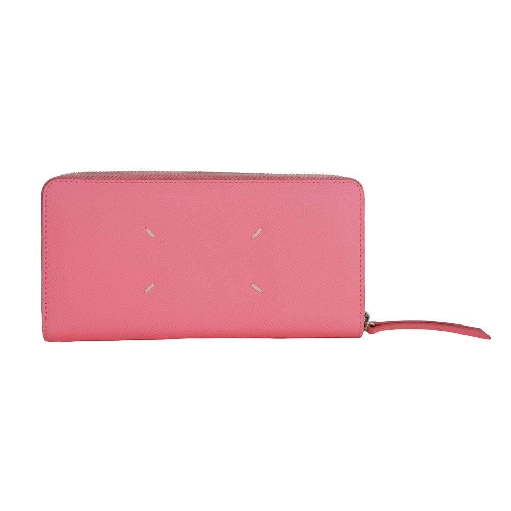 Carteira de couro de bezerro rosa Maison Margiela