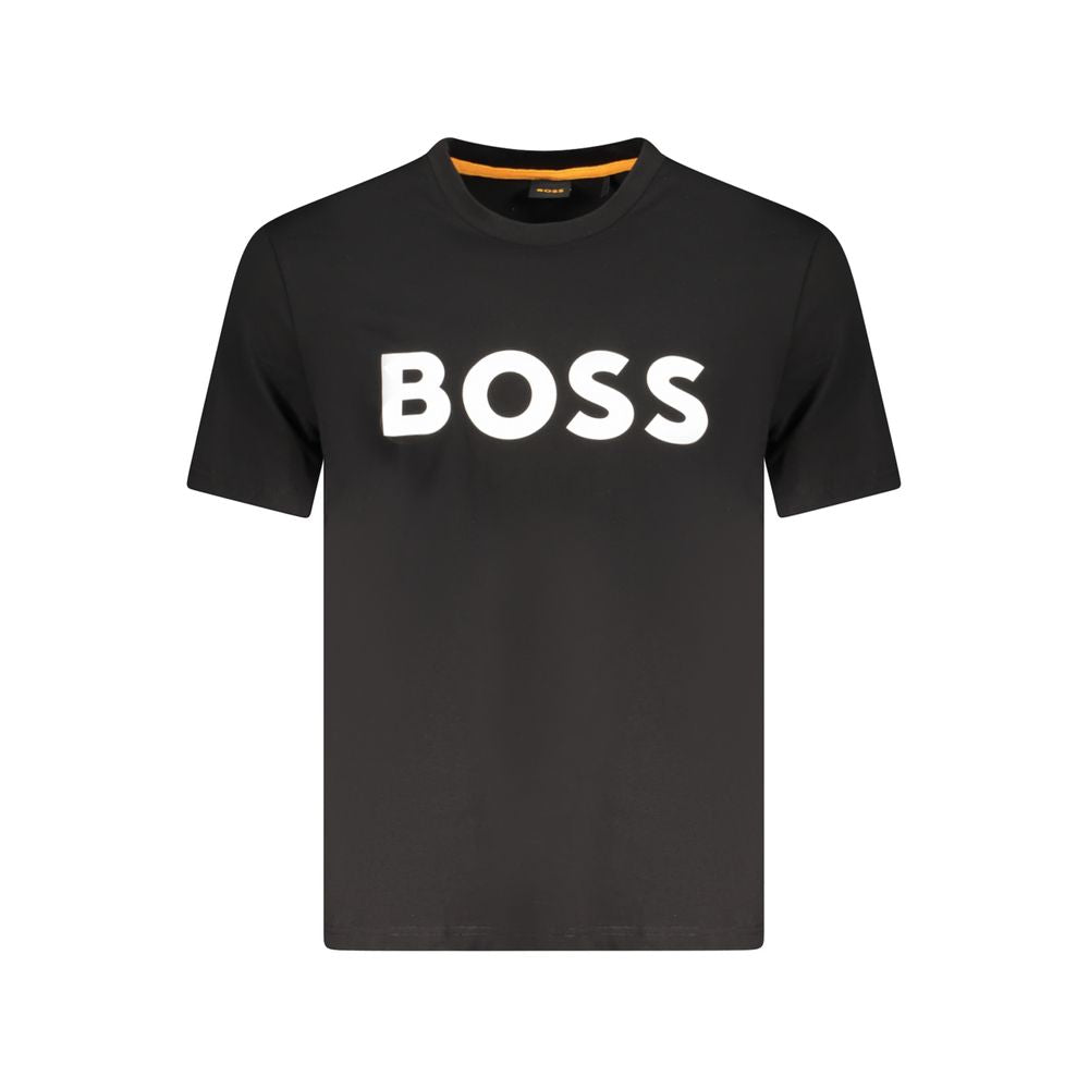 Camiseta masculina preta de algodão Hugo Boss