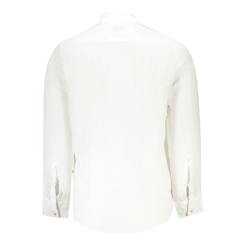 Camisa masculina de linho branca Hugo Boss