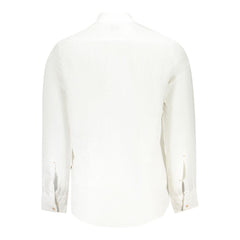 Camisa masculina de linho branca Hugo Boss