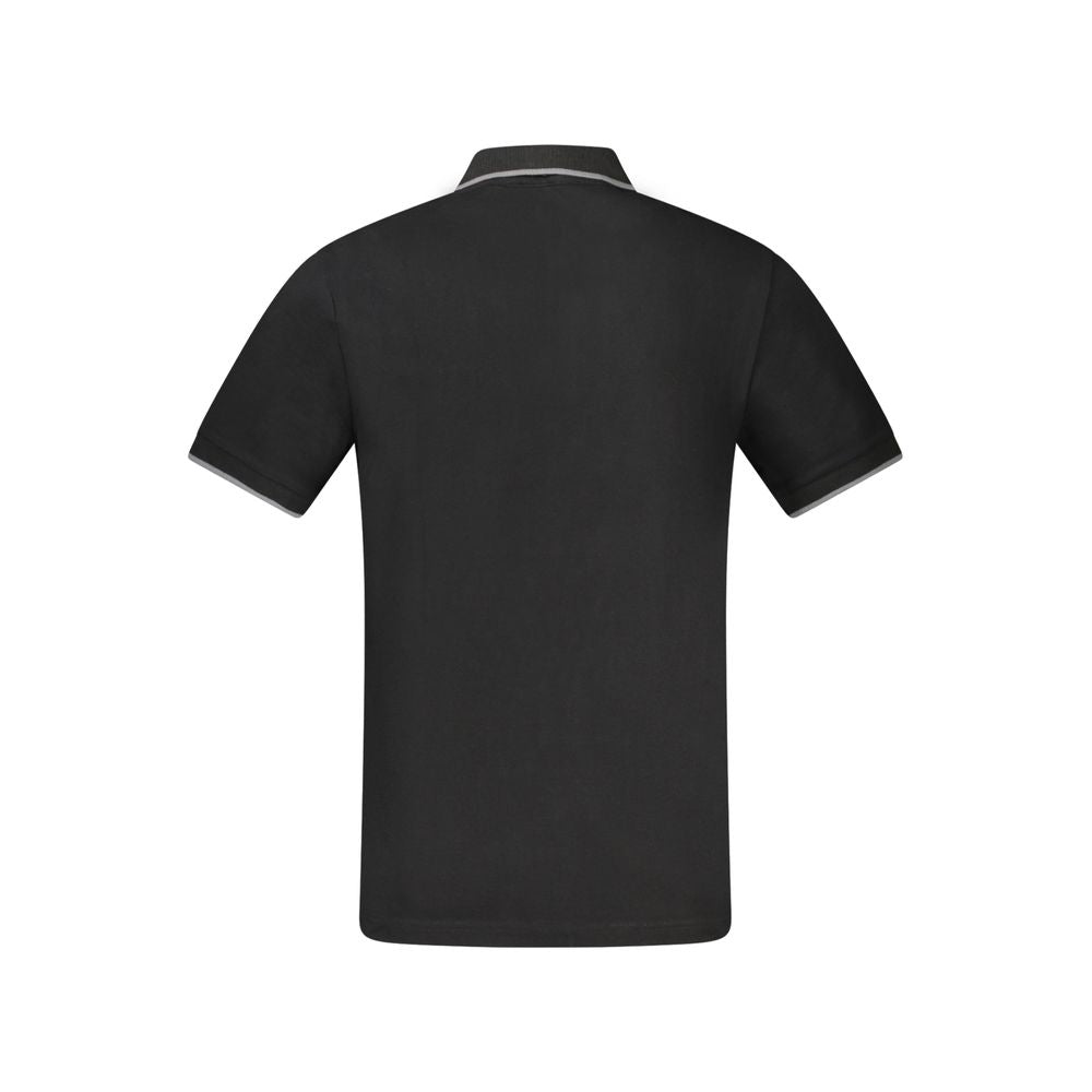 Camisa polo preta de algodão Hugo Boss