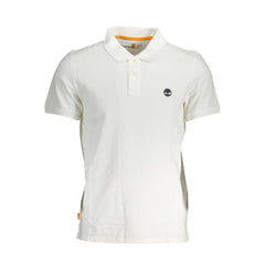 Camisa polo masculina Timberland de algodão branco