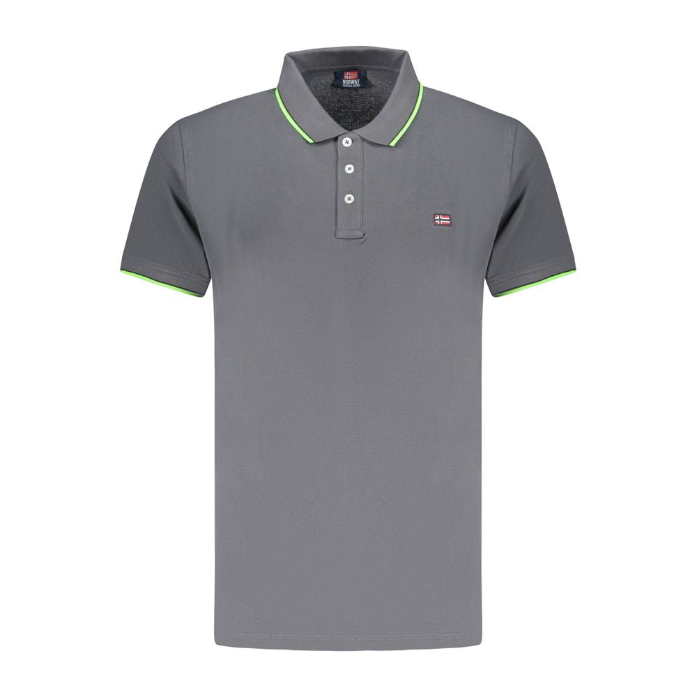 Camisa polo de algodão cinza Noruega 1963