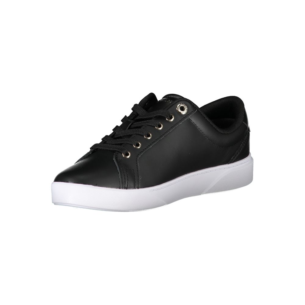 Tênis Tommy Hilfiger Preto de Couro Feminino