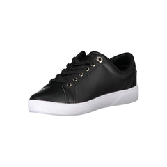 Tênis Tommy Hilfiger Preto de Couro Feminino