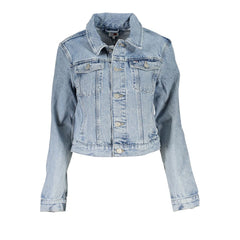 Jaqueta Tommy Hilfiger de algodão azul claro feminina