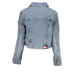 Jaqueta Tommy Hilfiger de algodão azul claro feminina