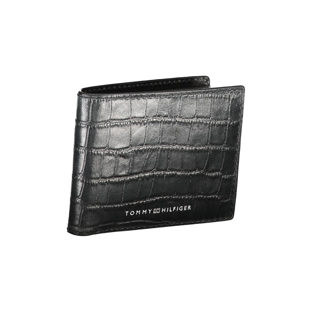 Carteira de couro preta Tommy Hilfiger