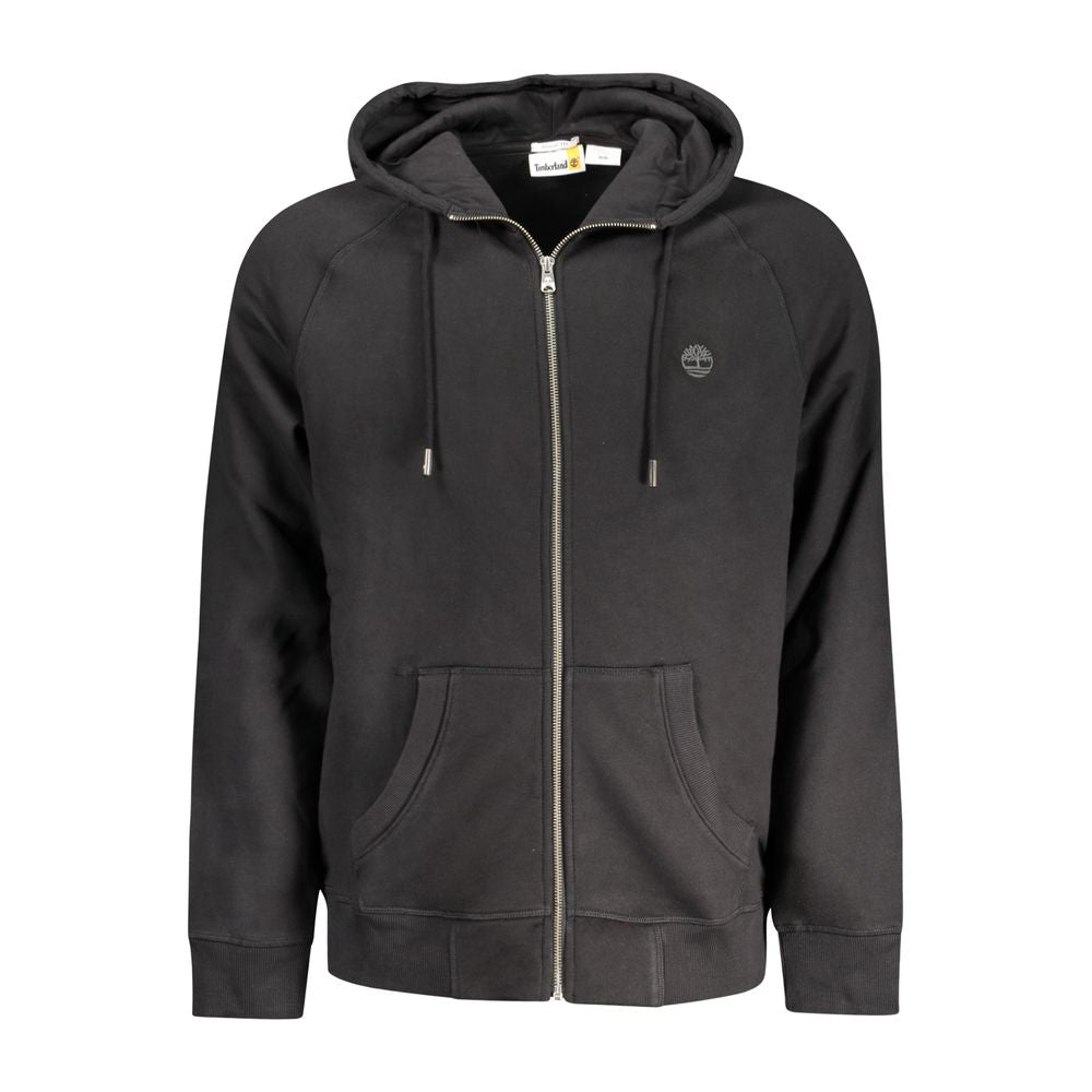 Suéter Timberland de algodão preto masculino com bolsos centrais e zíper