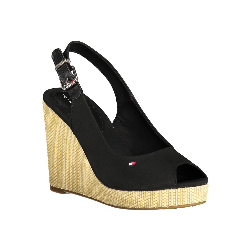 Sandália Feminina Tommy Hilfiger Preta de Algodão