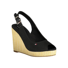 Sandália Feminina Tommy Hilfiger Preta de Algodão
