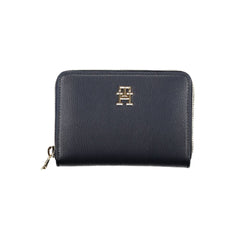 Carteira Tommy Hilfiger Sleek Blue Multiuso com Fecho de Zíper