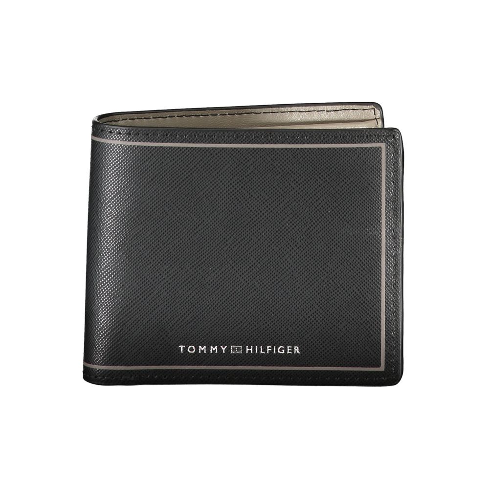 Carteira de couro preta Tommy Hilfiger