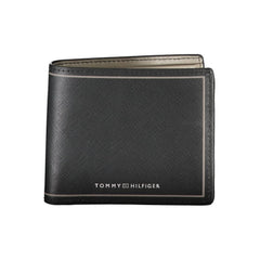 Carteira de couro preta Tommy Hilfiger