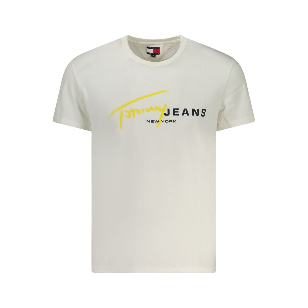 Camiseta masculina branca de algodão Tommy Hilfiger