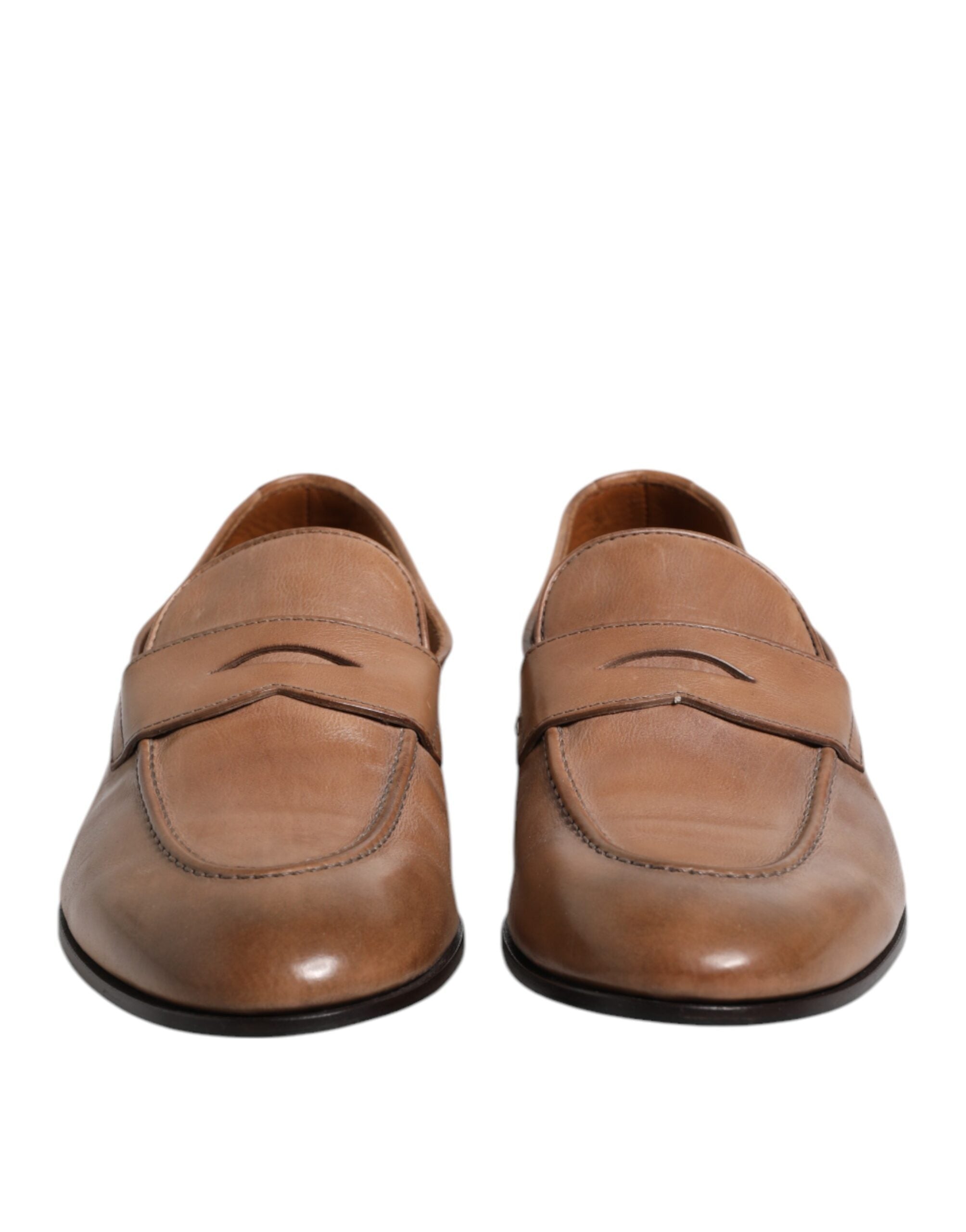 Brunello Cucinelli Vestido Mocassim de Couro Marrom Sapatos Formais