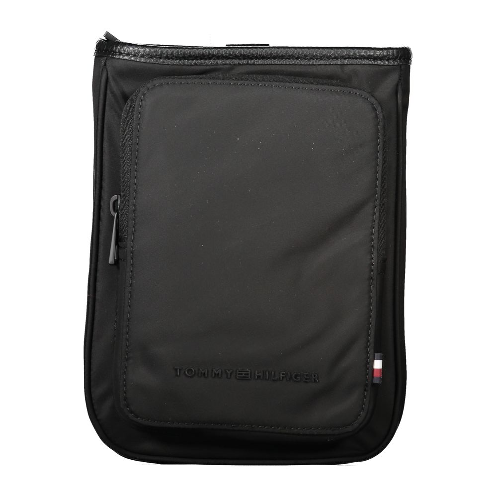 Bolsa de ombro masculina Tommy Hilfiger preta de poliéster