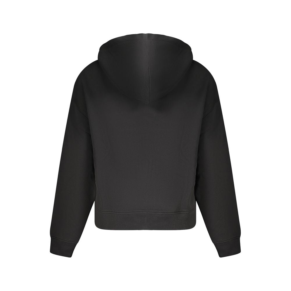 Moletom com capuz feminino Tommy Hilfiger preto de algodão