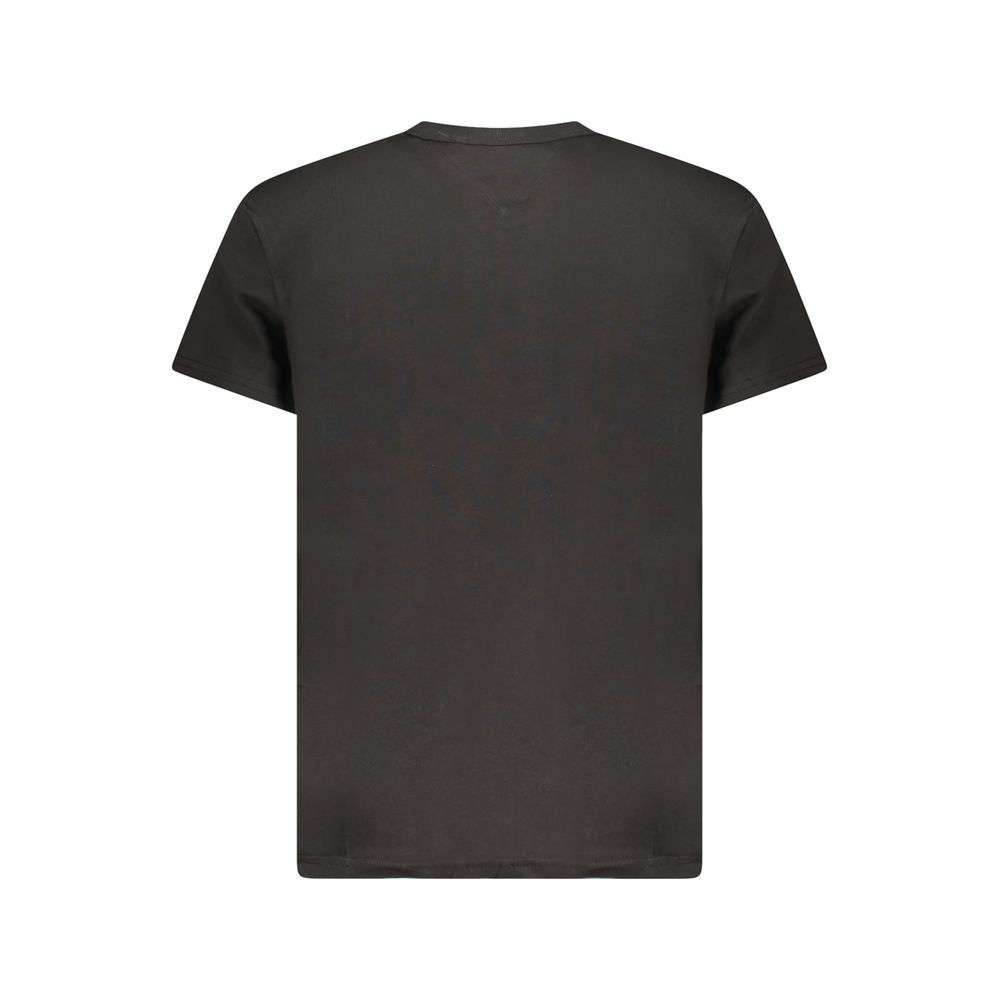 Camiseta masculina preta de algodão Tommy Hilfiger