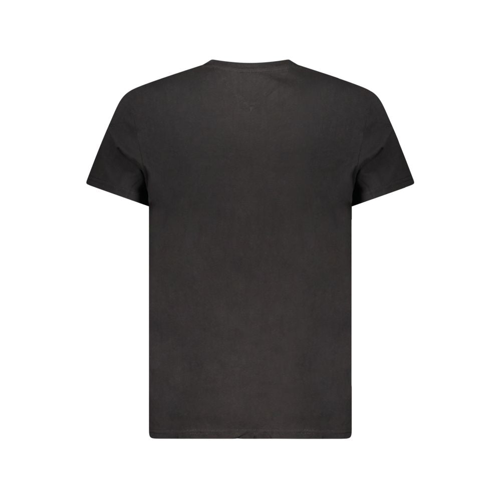 Camiseta masculina preta de algodão Tommy Hilfiger