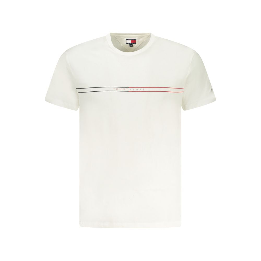 Camiseta masculina branca de algodão Tommy Hilfiger