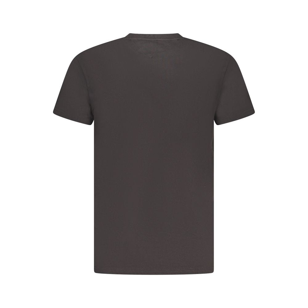 Camiseta masculina preta de algodão Tommy Hilfiger