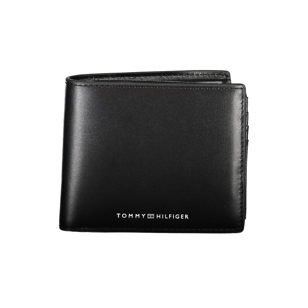Carteira de couro preta Tommy Hilfiger