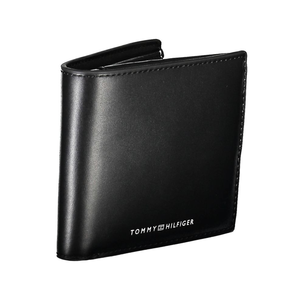 Carteira de couro preta Tommy Hilfiger
